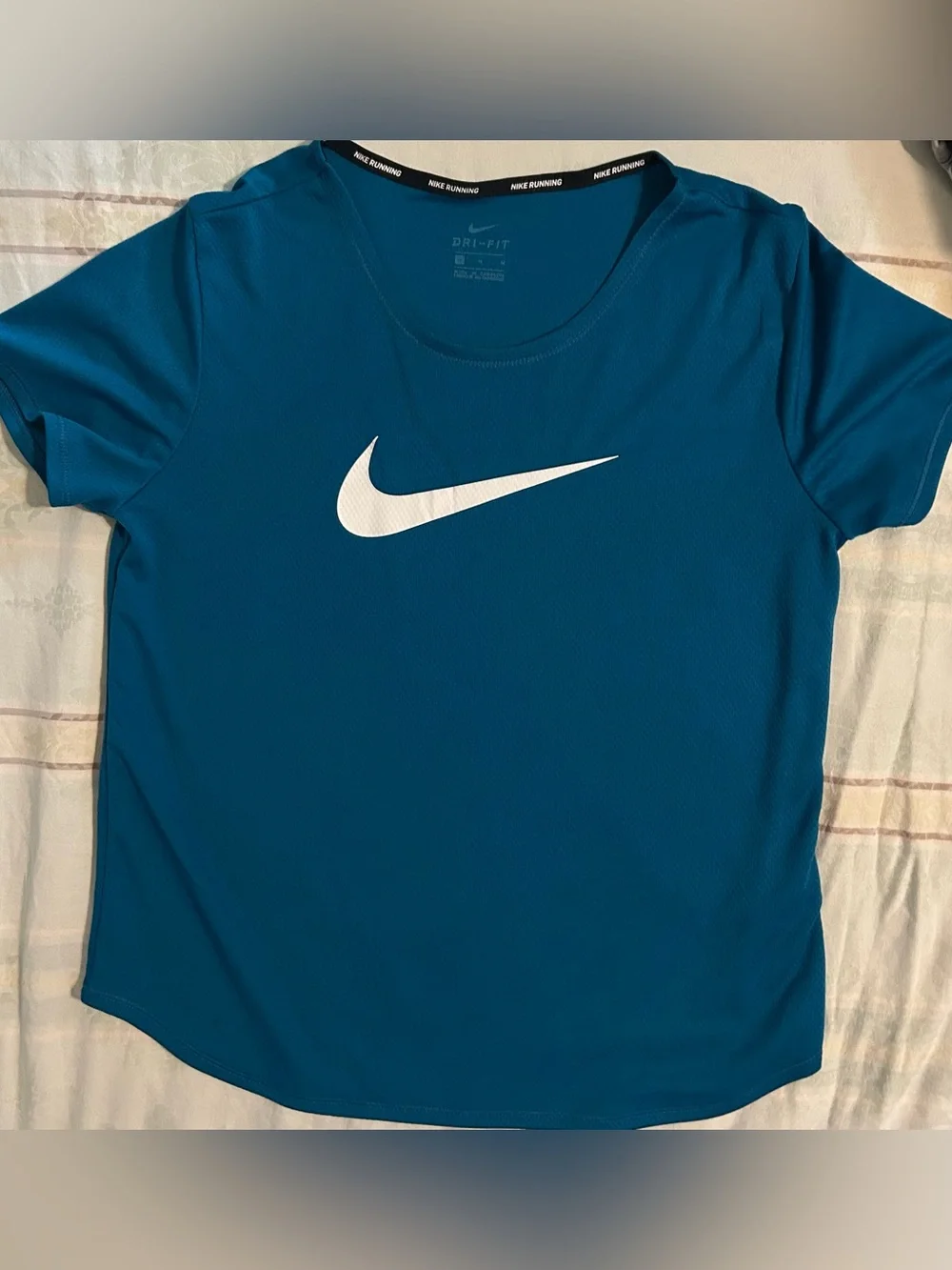 Nike Teal Blue Dri-FIT Tee with White Swoosh